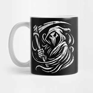 Grim Reaper Tribal Tattoo Style Skull Mug